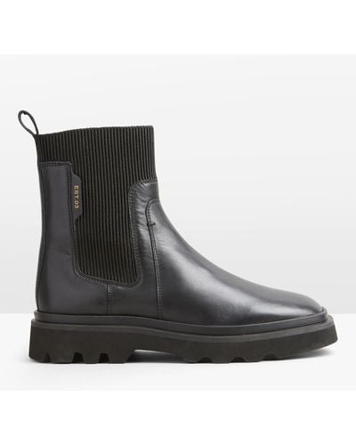 Hush Pacey Chunky Leather Chelsea Boots - Black
