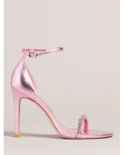 Ted Baker Helenni Leather Stiletto Heel Sandals - Pink