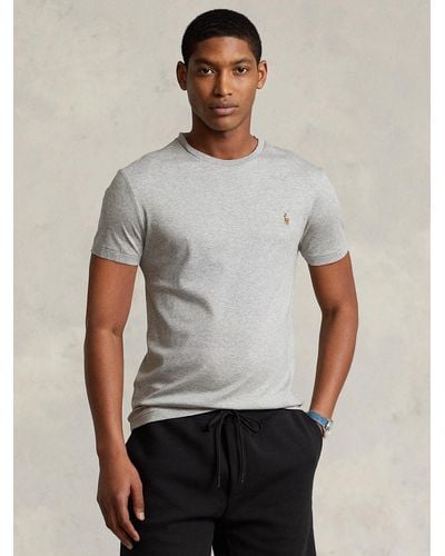 Polo Ralph Lauren Polo Short Sleeve Custom Fit Crew Neck T-shirt - Grey