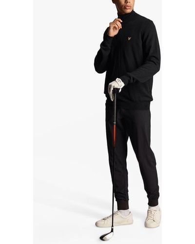 Lyle & Scott Golf Core 1/4 Zip Jersey Top - Black