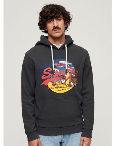 Superdry La Graphic Over The Head Hoodie - Blue