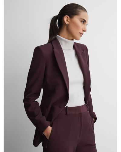 Reiss Gabi Tailored Single Breasted Suit Blazer - Purple