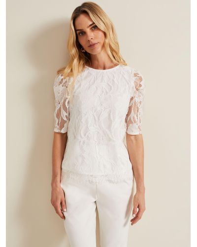 Phase Eight Kaycee Lace Top - Natural