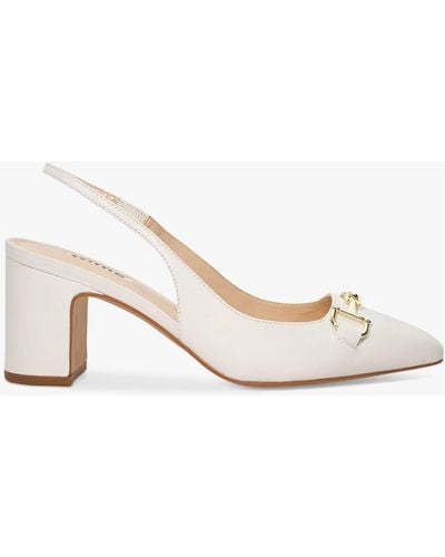 Dune Detailed Leather Block Heel Shoes - Natural