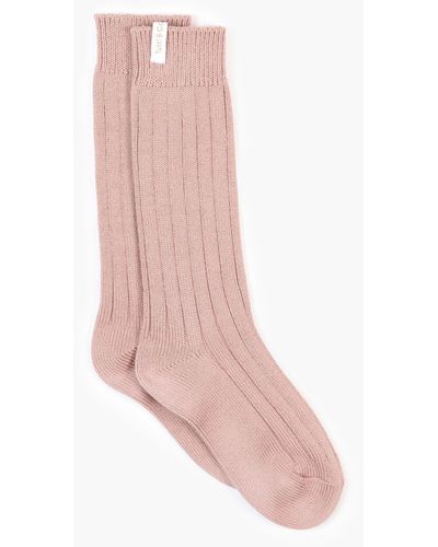 Tutti & Co Farne Plain Ribbed Long Socks - Pink