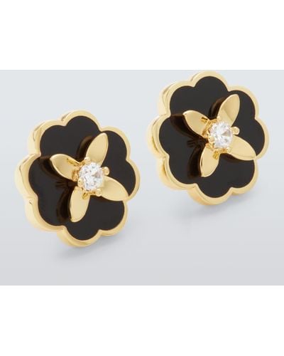 Kate Spade Enamel And Cubic Zirconia Bloom Stud Earrings - Metallic