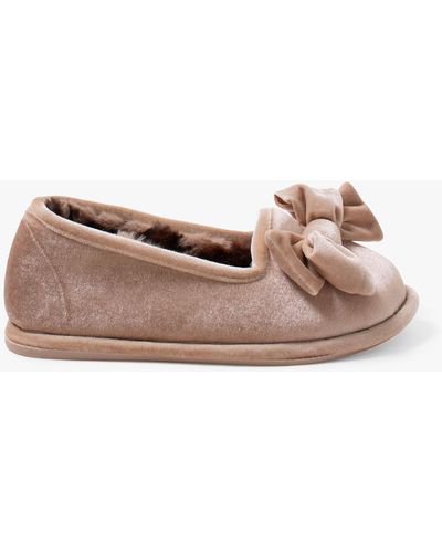 Pretty You London Alissia Bow Slippers - Pink