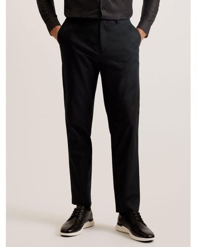 Ted Baker Felixt Slim Fit Cotton Tailored Trousers - Black