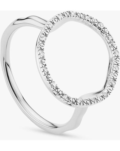 Monica Vinader Riva Circle Diamond Ring - White