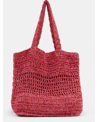 Hush Capri Crochet Tote Bag - Red
