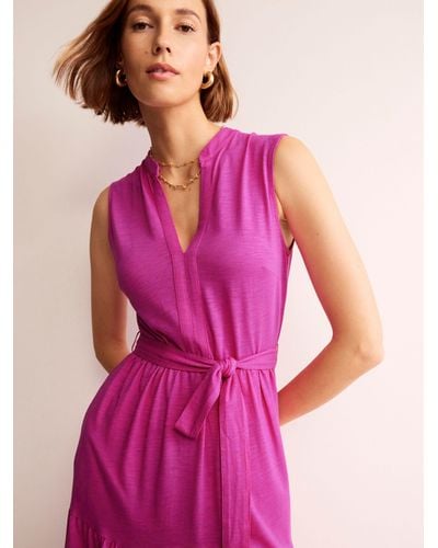 Boden Naomi Notch Jersey Maxi Dress - Pink