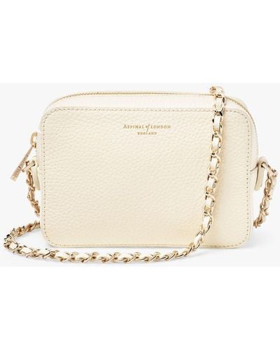 Aspinal of London Milly Pebble Leather Cross Body Bag - Natural