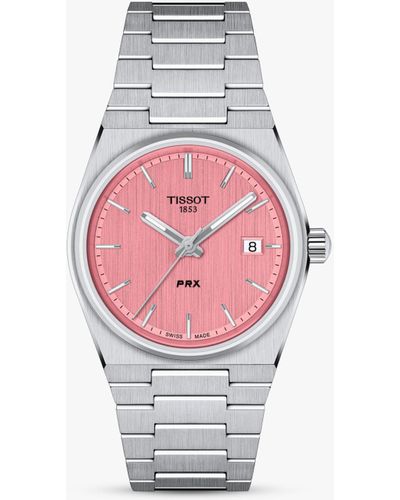 Tissot Prx Powermatic 80 Date Bracelet Strap Watch - Pink
