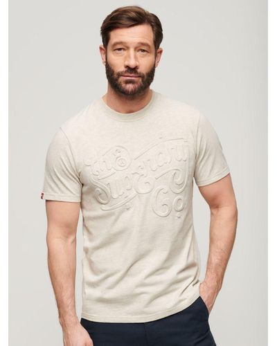 Superdry Embossed Archive Graphic T-shirt - Natural