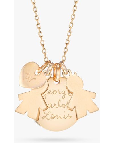 Merci Maman Personalised Boys Heart Disc Pendant Necklace - Natural