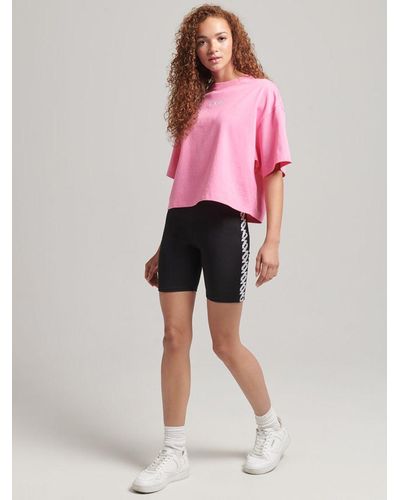 Superdry Elastic Logo Cycle Shorts - Pink