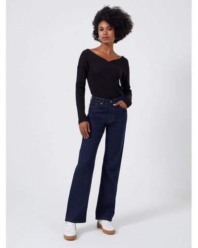 French Connection Stretch Wide Leg Jeans - Blue