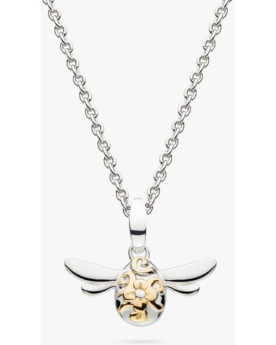 Kit Heath Blossom Flyte Honey Bee Mini Pendant Necklace - White