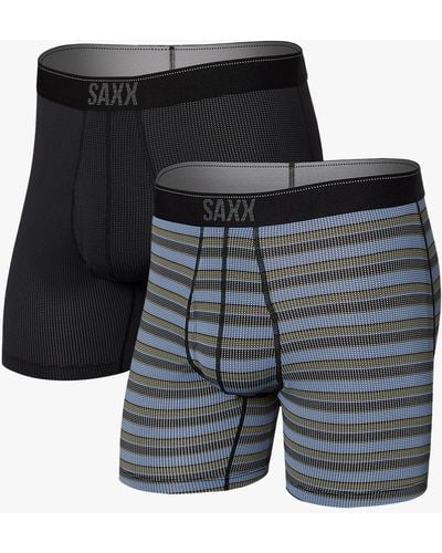Saxx Underwear Co. Quest Slim Fit Plain & Stripe Trunks - Black