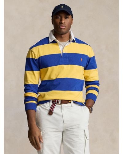 Ralph Lauren Big & Tall Stripe Rugby Shirt - Blue