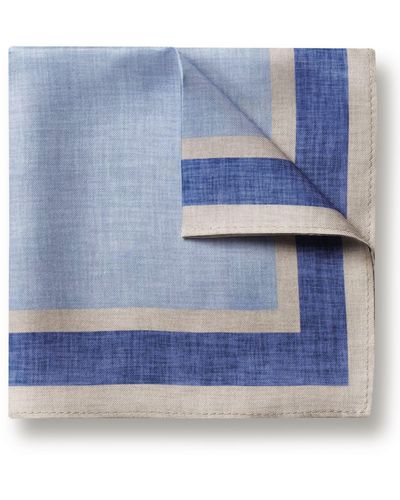 Charles Tyrwhitt Silk Pocket Square Colour Block Handkerchief - Blue