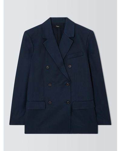 Theory Double Breasted Blazer - Blue