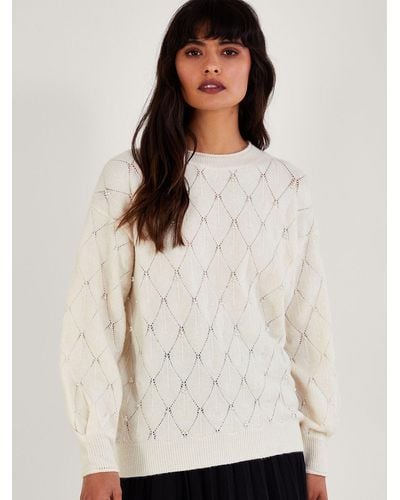 Monsoon Pearl Detail Jumper - White