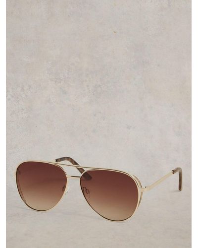 White Stuff Hana Aviator Sunglasses - Brown