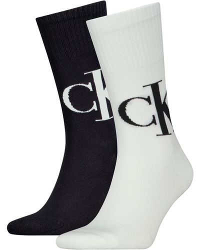 Calvin Klein Logo Crew Socks - Black