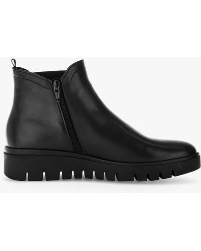Gabor Dublin Wide Fit Leather Chelsea Boots - Black