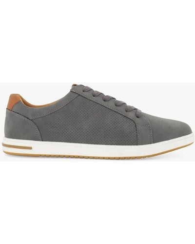 Dune Wide Fit Tezzy Suedette Lace Up Trainers - Grey