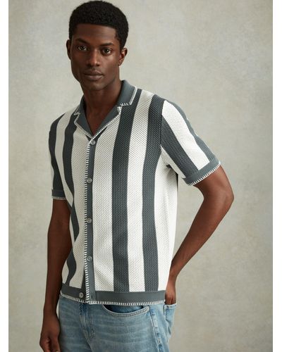 Reiss Naxos Knitted Stripe Shirt - Multicolour
