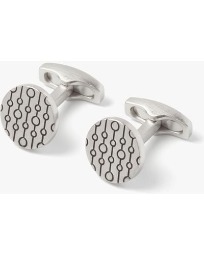 Simon Carter 70's Embossed Chain Cufflinks - White