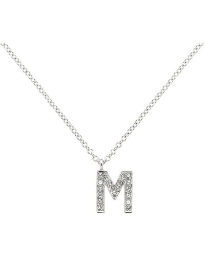 Melissa Odabash Glass Crystal Initial Pendant Necklace - Metallic