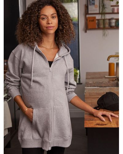 Isabella Oliver Amy Organic Cotton Maternity Hoodie - Grey