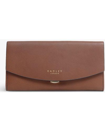 Radley Apsley Road Large Leather Flapover Matinee Purse - Brown