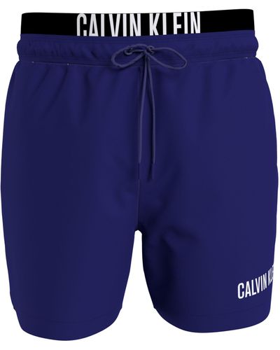Calvin Klein Double Waistband Swim Shorts - Blue