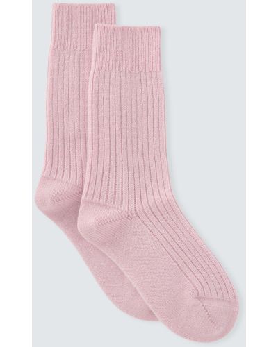 John Lewis Cashmere Rich Bed Socks - Pink
