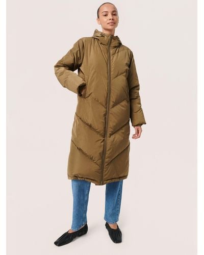 Soaked In Luxury Mylo Puffer Longline Coat - Natural