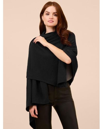 Adrianna Papell Classic Solid Cashmere Blend S'hug® Cardigan Wrap - Black