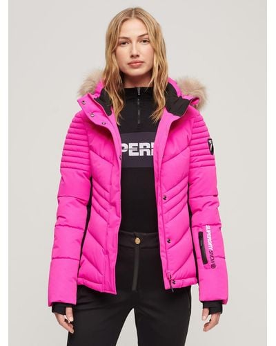 Superdry Ski Luxe Puffer Jacket - Pink