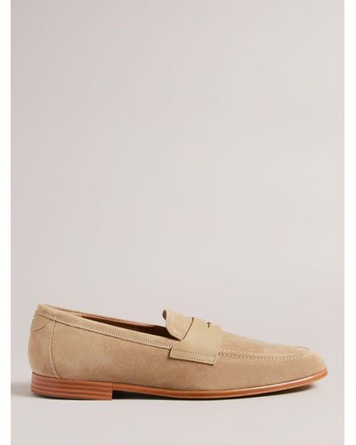 Ted Baker Adlers Suede Loafers - Natural