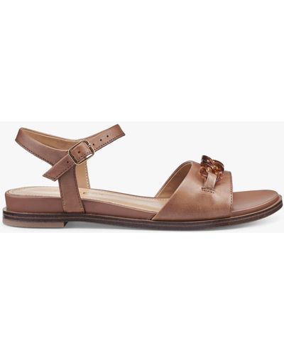 Hotter Modena Leather Ankle Strap Sandals - Brown
