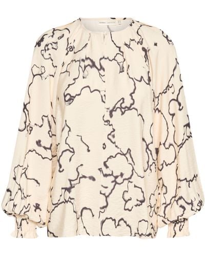 Inwear Cait Abstract Long Sleeve Top - Natural