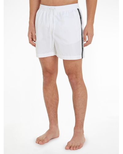 Calvin Klein Core Logo Tape Recycled Swim Shorts - White