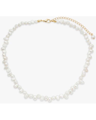 John Lewis Irregular Freshwater Pearl Collar Necklace - White
