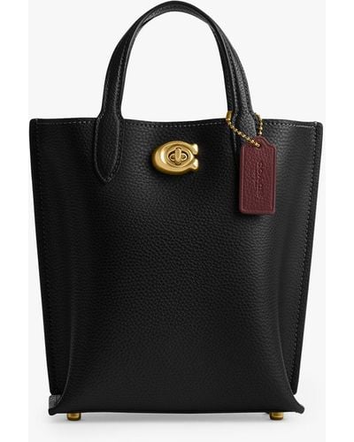COACH Willow 16 Leather Tote Bag - Black