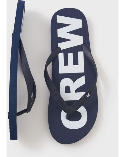 Crew Logo Print Flip-flops - Blue
