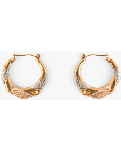 L & T Heirlooms Second Hand 9ct Tri-colour Gold Hoop Earrings - Metallic