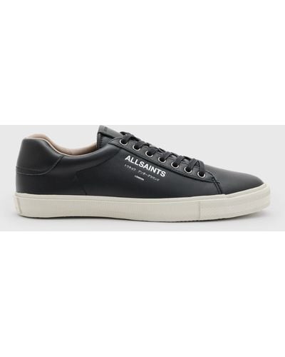AllSaints Underground Logo-embossed Leather Low-top Trainers - White